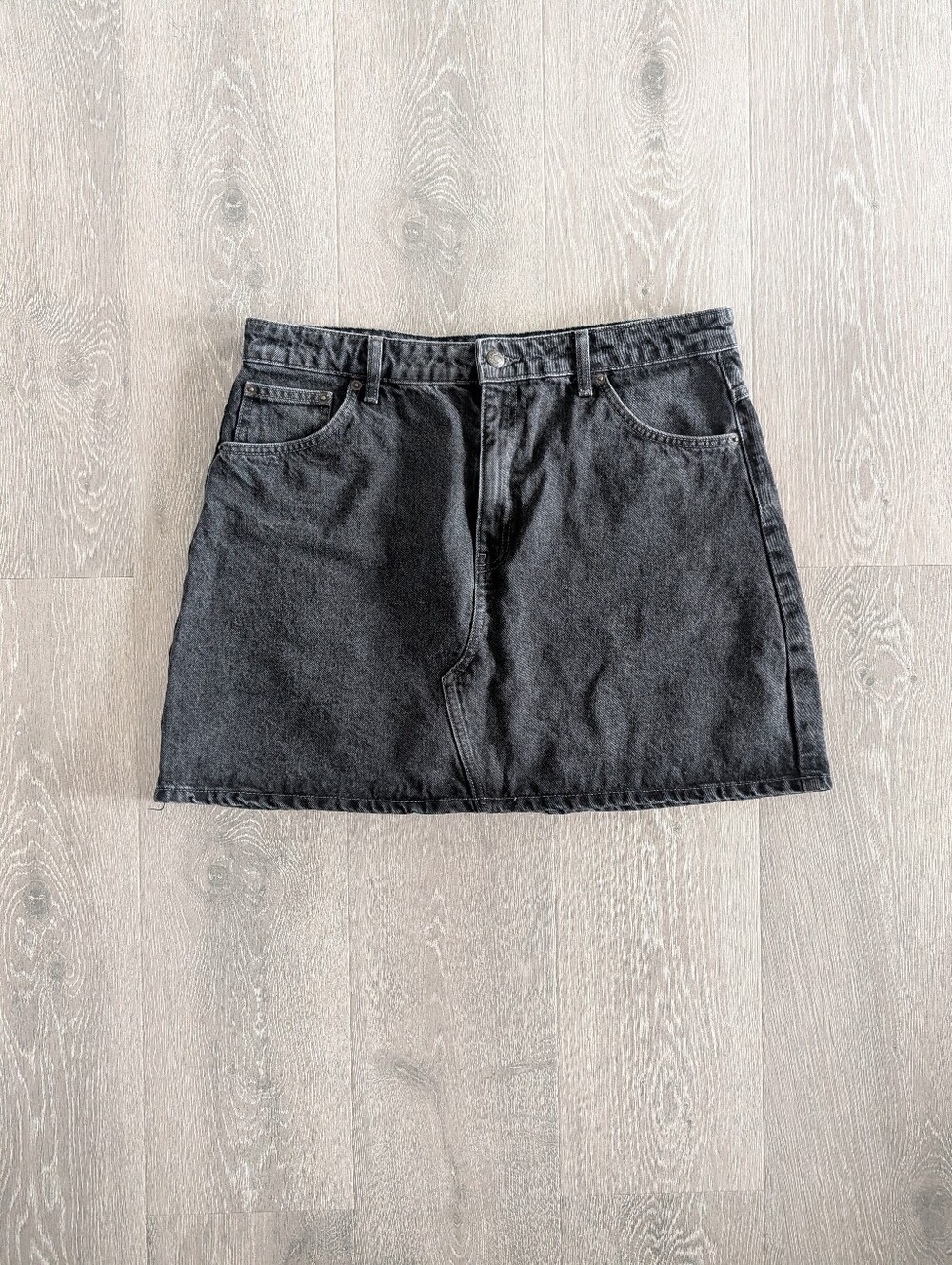 Topshop Black Denim Skirt - Size 12